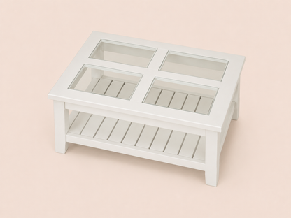 Mesa de Centro Siena Blanca con Cristal