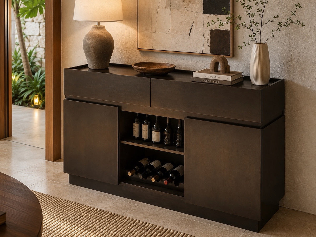 Bufet Milán en acabado chocolate en ambiente de comedor
