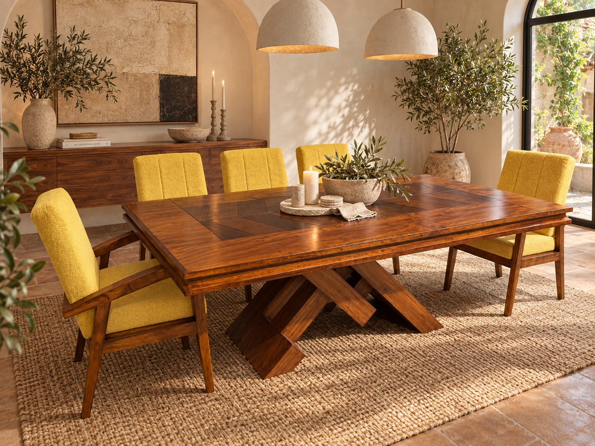 Comedor Basilea de 8 sillas en ambiente cálido