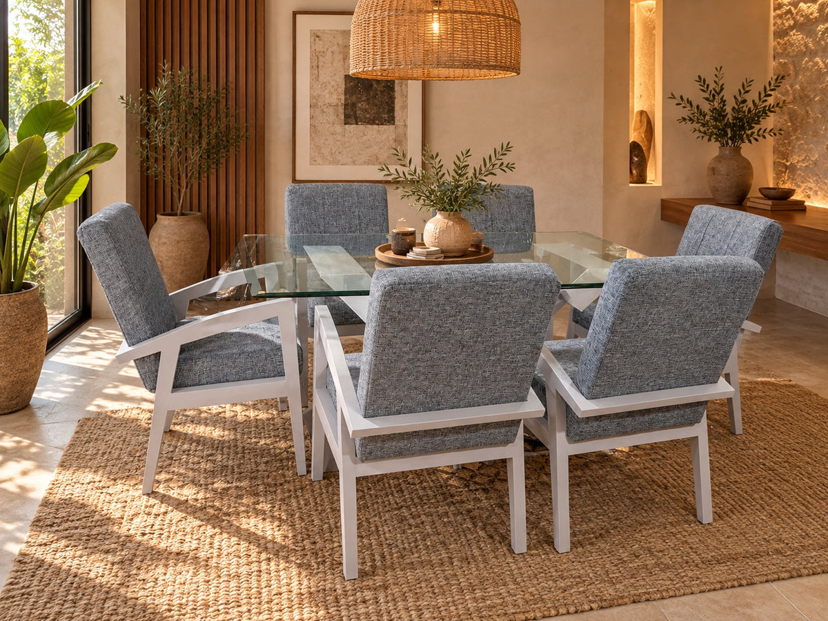 Comedor Mónaco de seis sillas en ambiente cálido