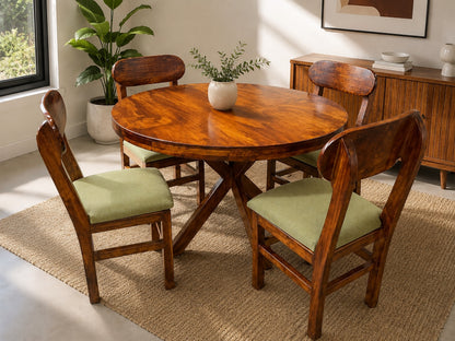 Comedor Nara redondo con cuatro sillas