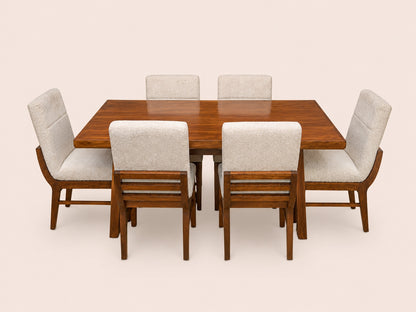 Comedor París con mesa rectangular y seis sillas